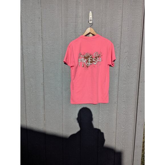 Hot Pink Country Fresh Dirty Girls T Shirt Buckle Bunny Rodeo Dolly Western M - Picture 4 of 4